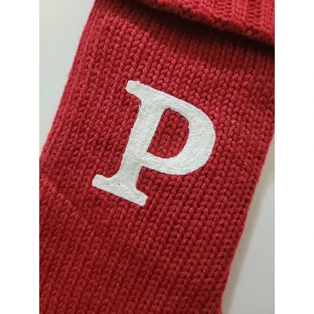 Target Wondershop Monogram Christmas Stocking Letter P Initial Red Knit Xmas